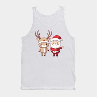 Santa and Rudolph hand in hand Tank Top